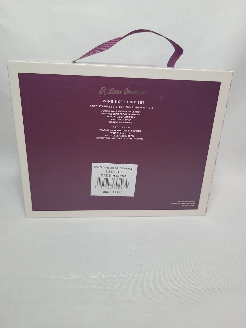 Wine Social Club Insulated Tumbler Gift Set - Cream & Purple